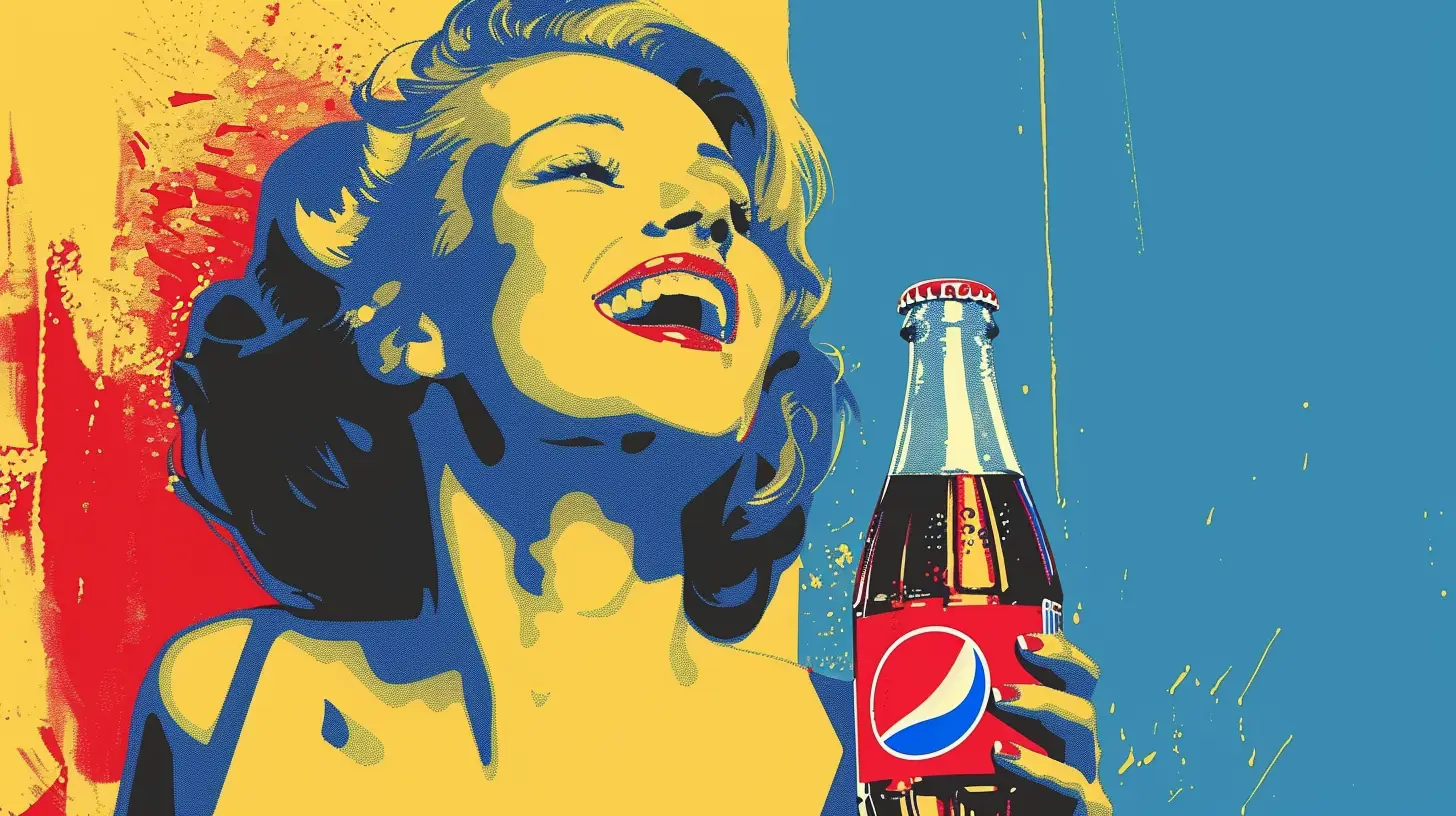 © History Oasis Pepsi Soda Bottle Happy Hot Woman 1980s