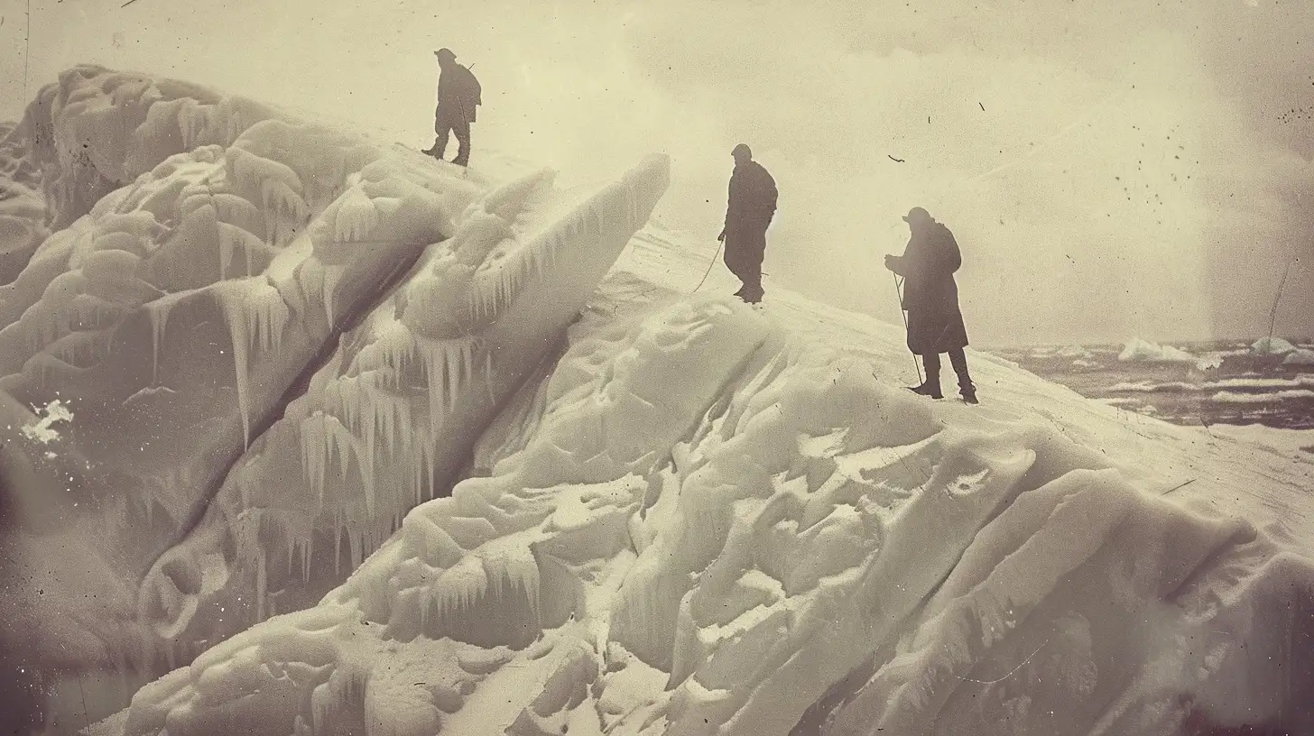 © History Oasis Stranded Men On The Ice