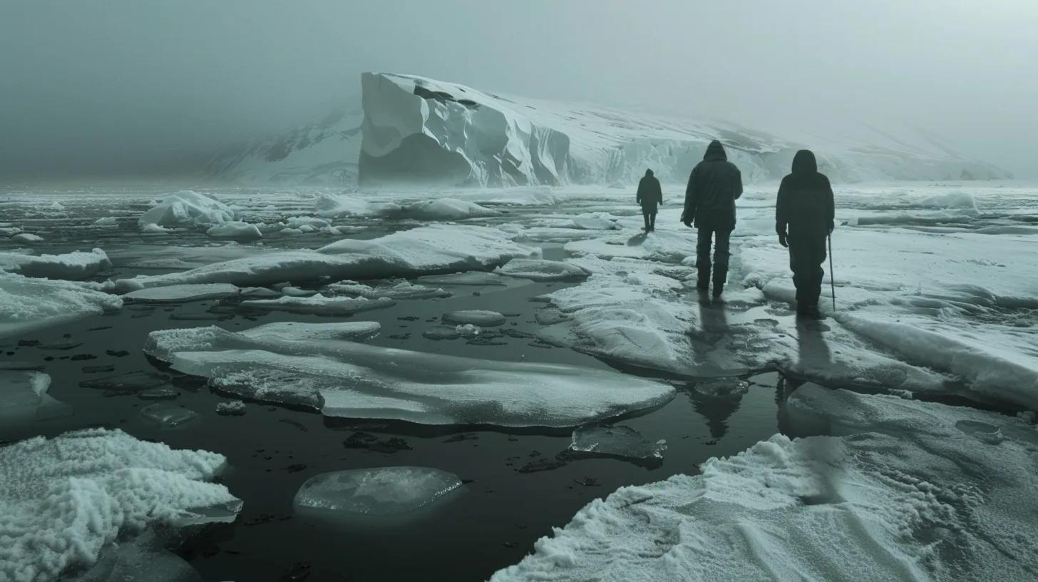 © History Oasis Walking On Uneven Ice In The Artic Circle