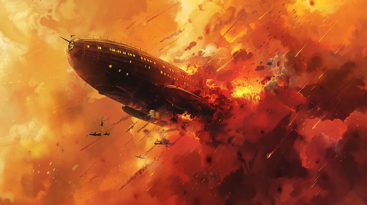 An Exploding Airship 1930s