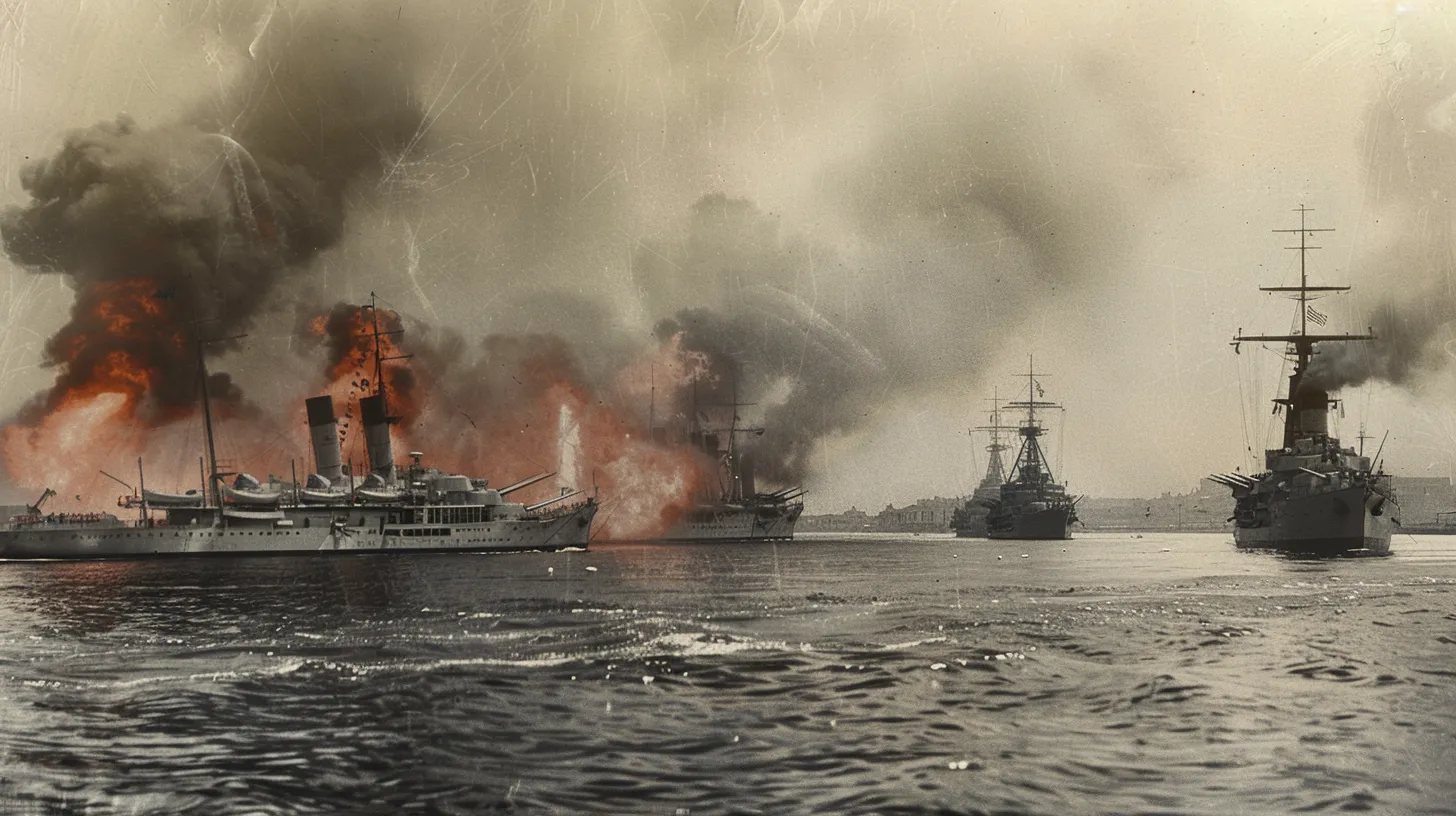 A Sea Battle Port Of Veracruz Mexico