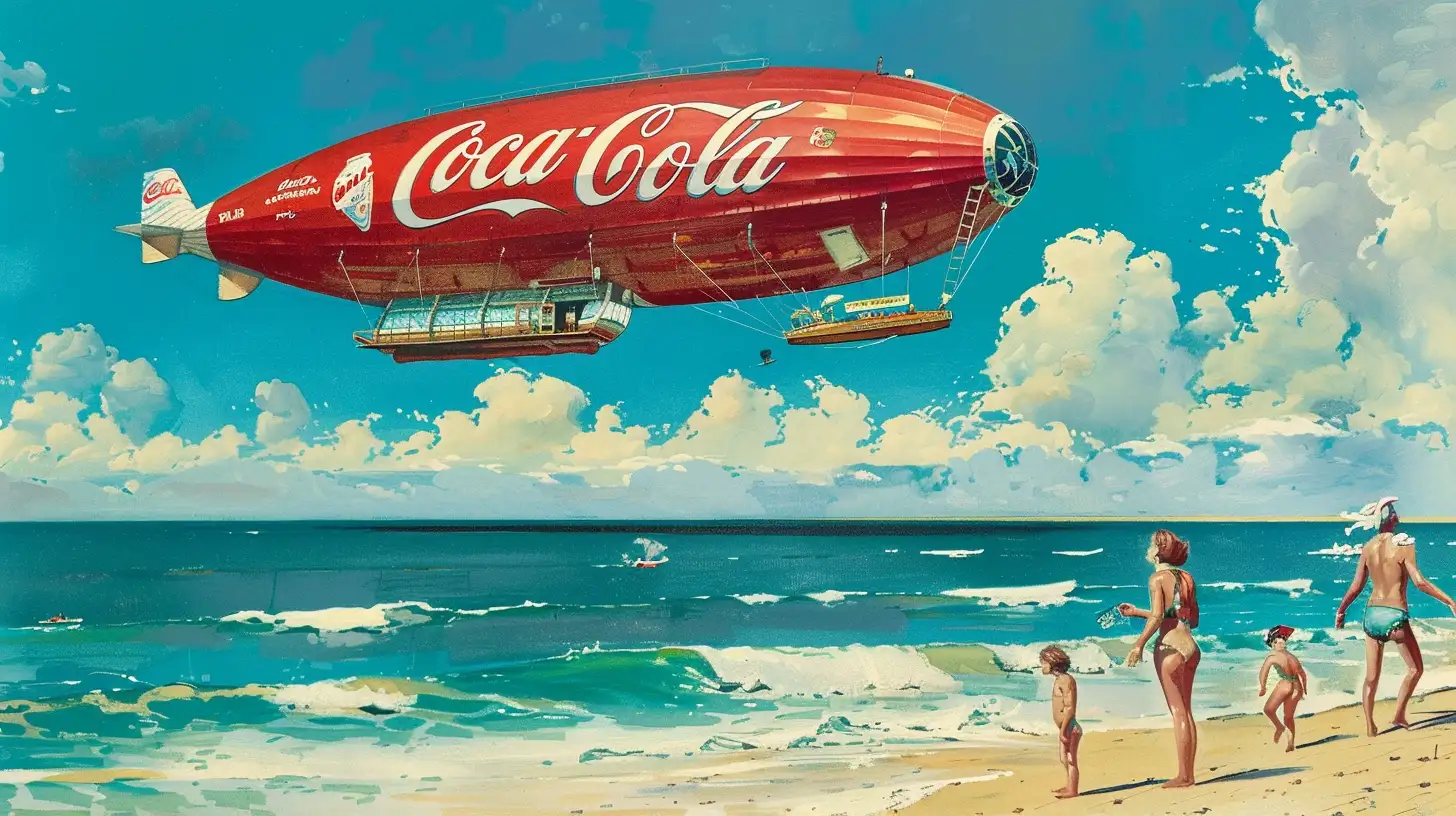Blimp Advertising Coca Cola