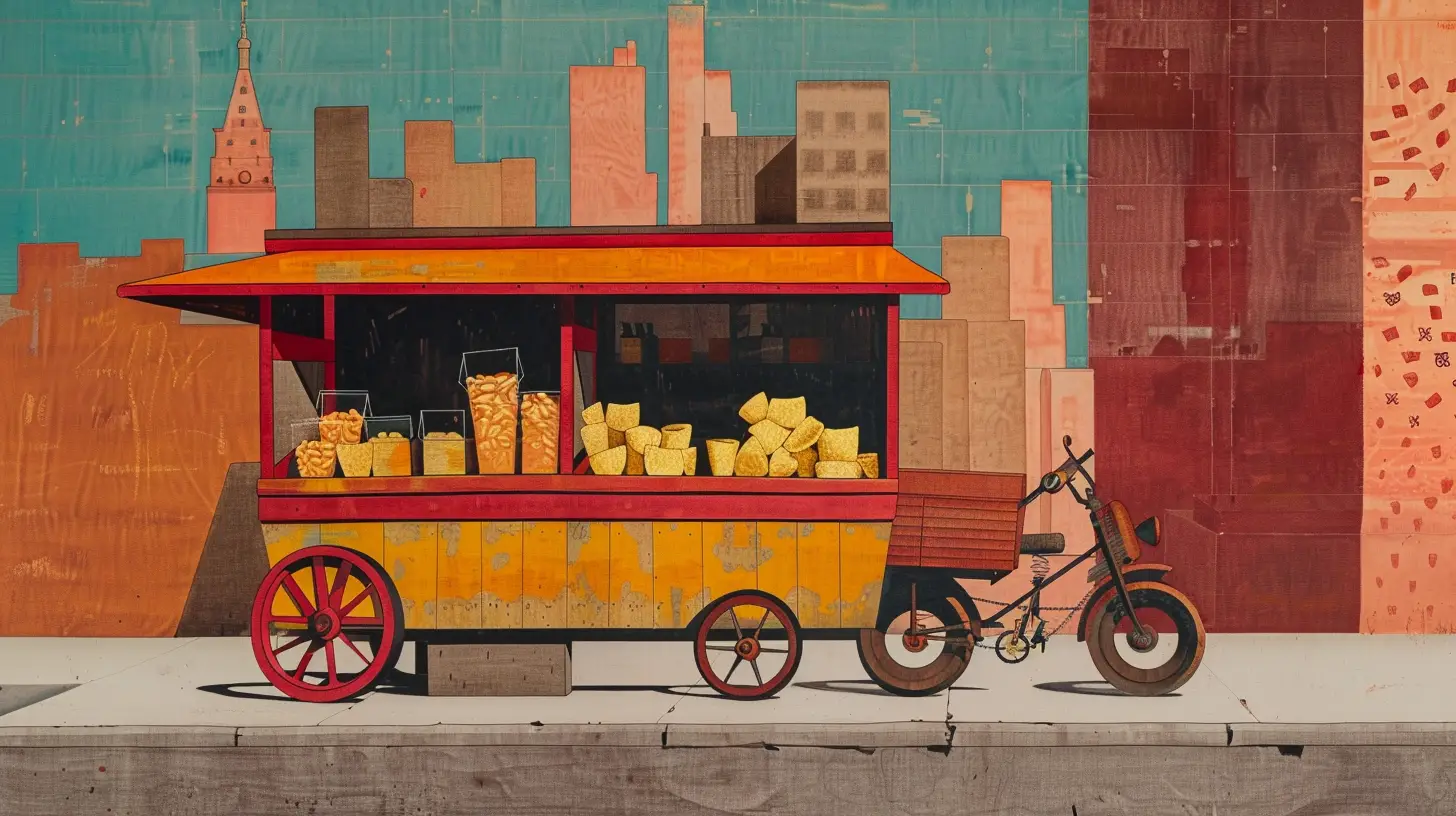 Corn Chips And Potato Chips Sold In A Street Cart Nyc