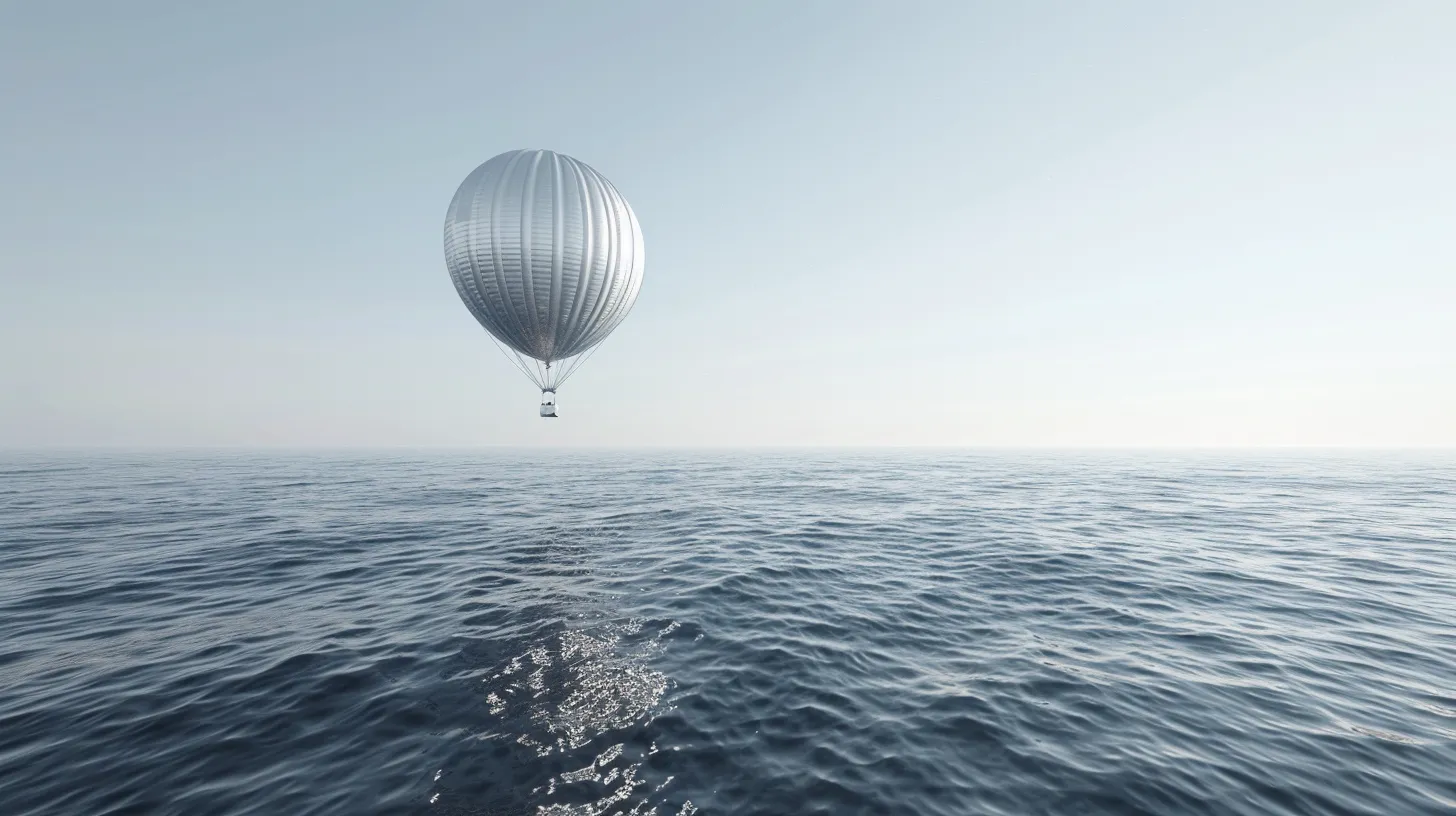 Spirit Of Freedom Hot Air Balloon Over The Ocean