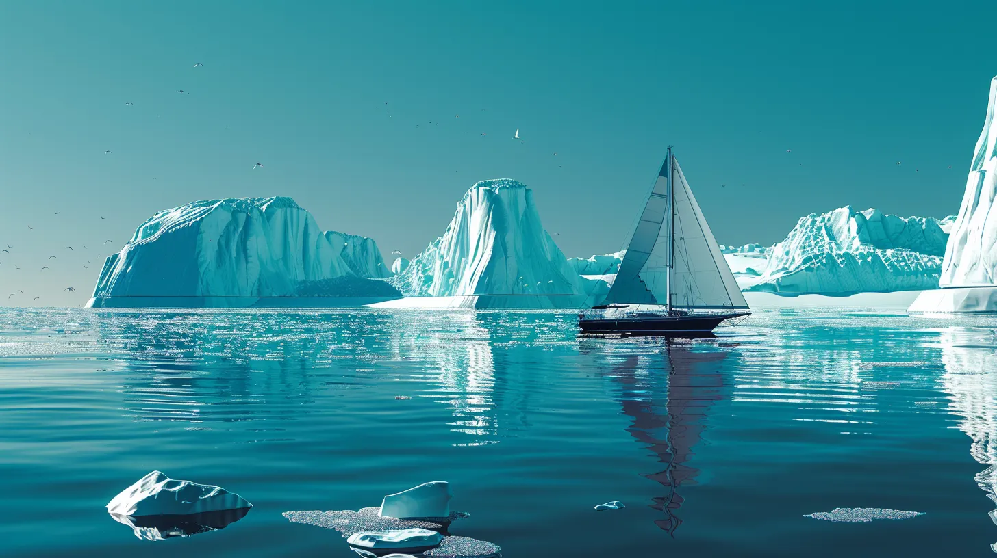 A Sailboat Sailing Around Antartica