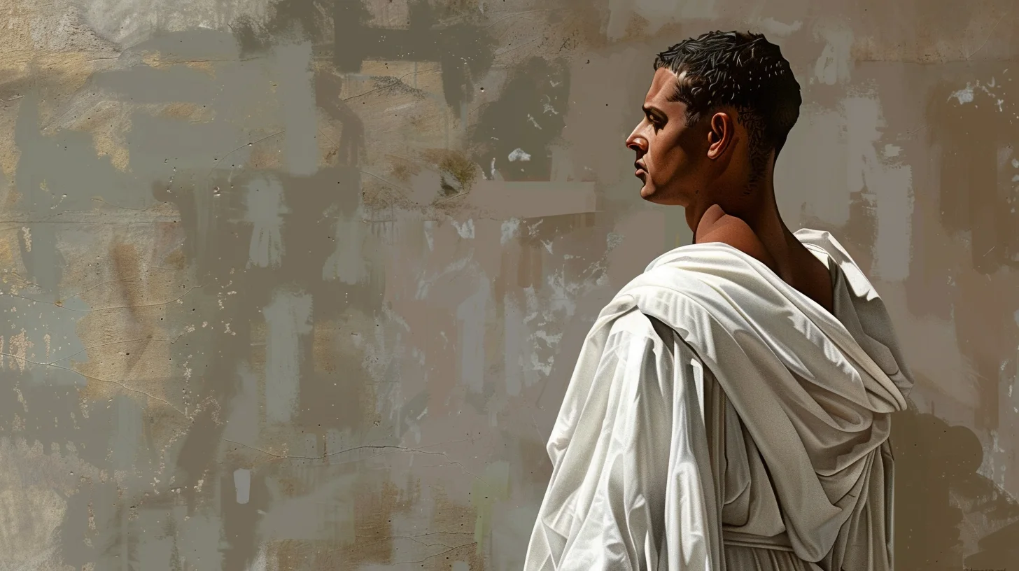 Ancient Roman Man Wearing A White Tunic