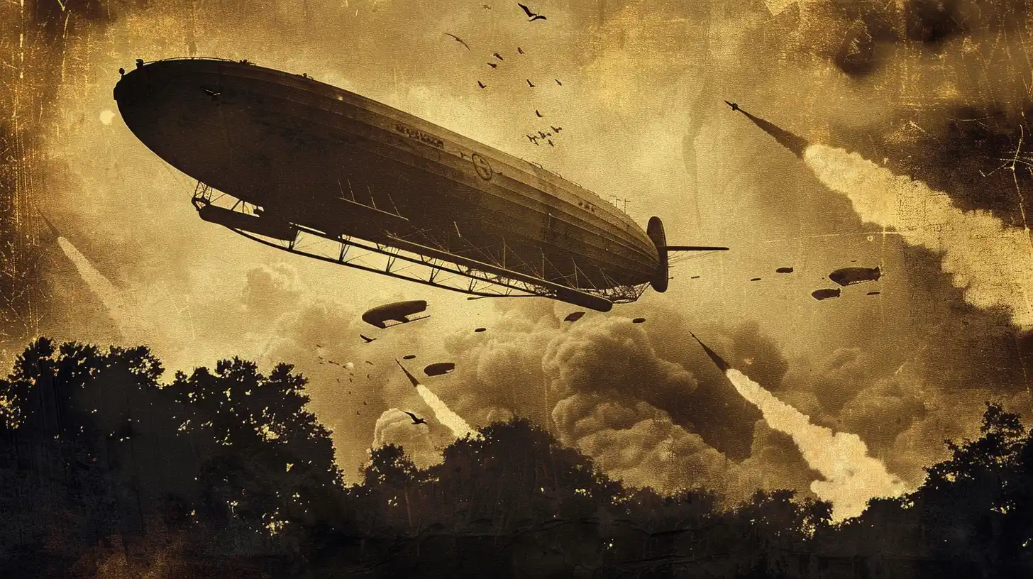Shooting Down A Zeppelin Airship Ww1