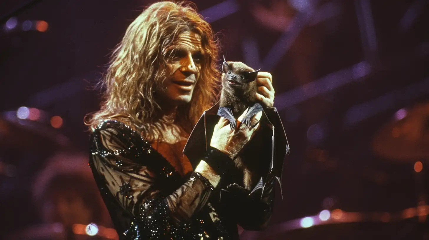 OZZY OSBOURNE BITES OFF THE HEAD OF A BAT
