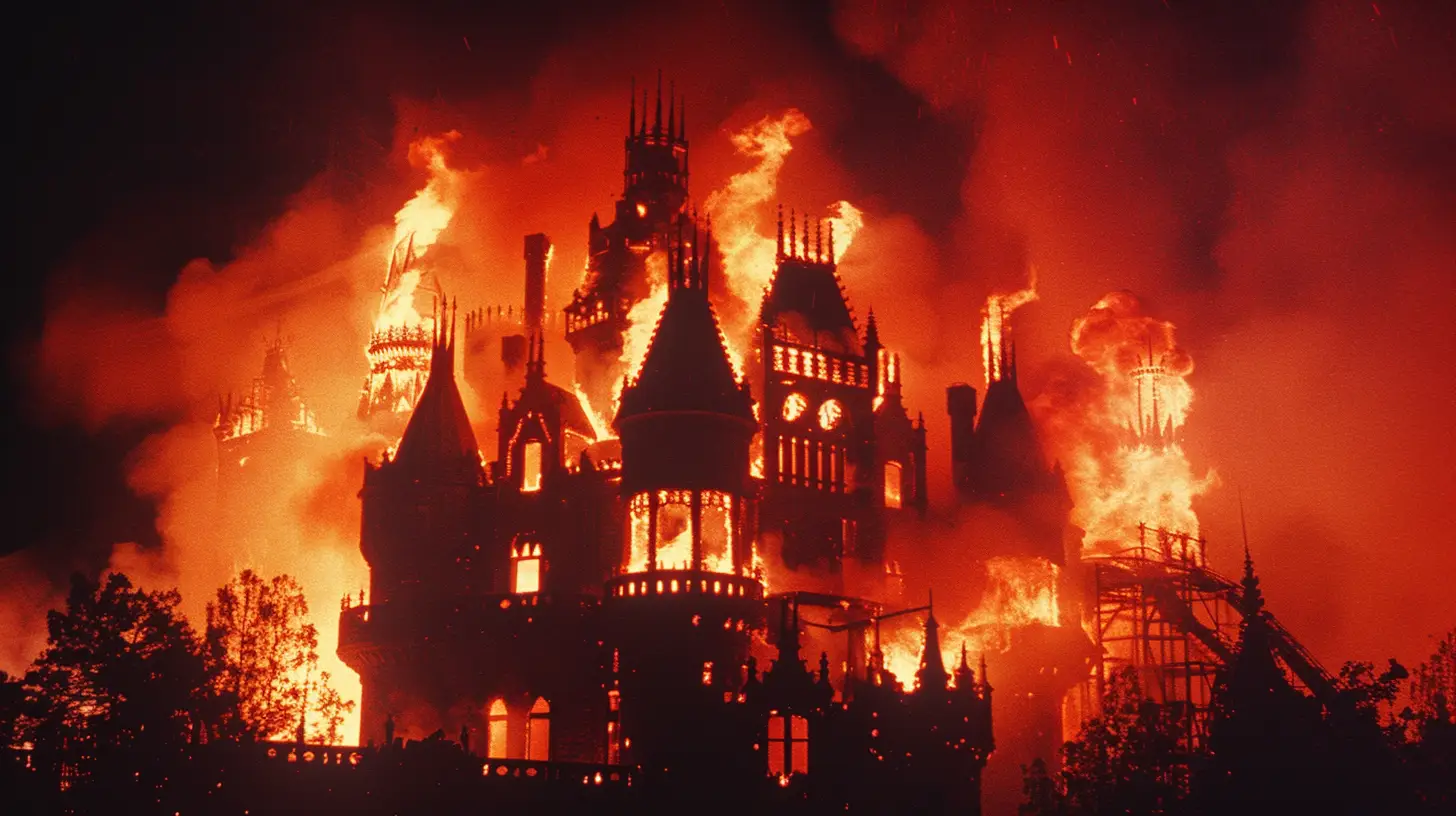 Six Flags Great Adventures Haunted Castle Fire