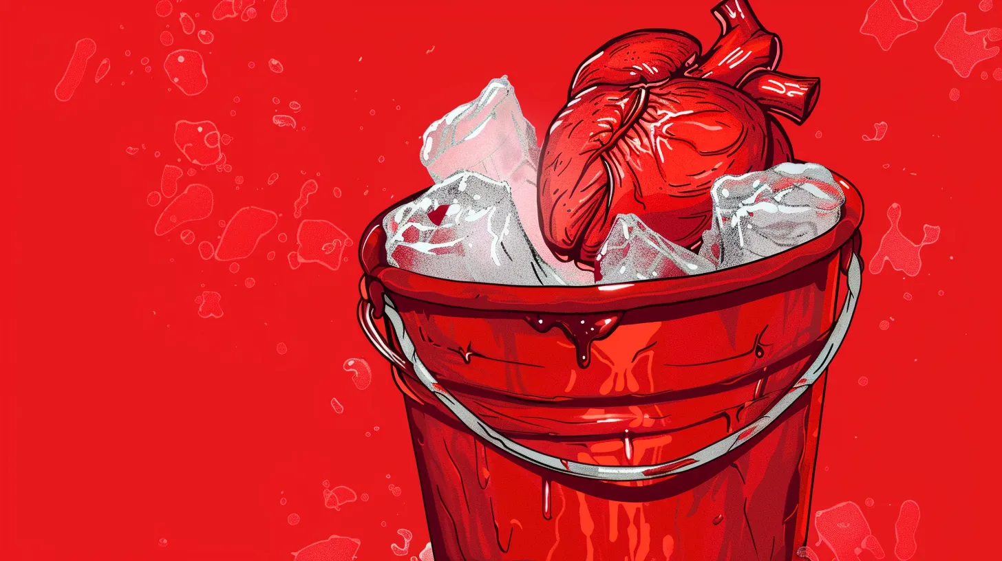 A Human Heart In An Ice Bucket