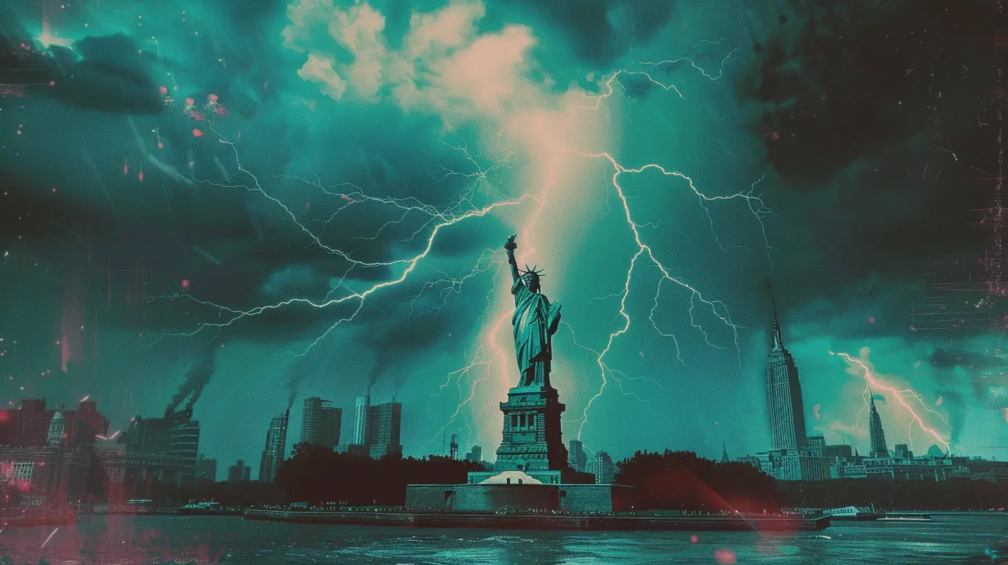 © History Oasis Lightning Striking The Statue Of Liberty