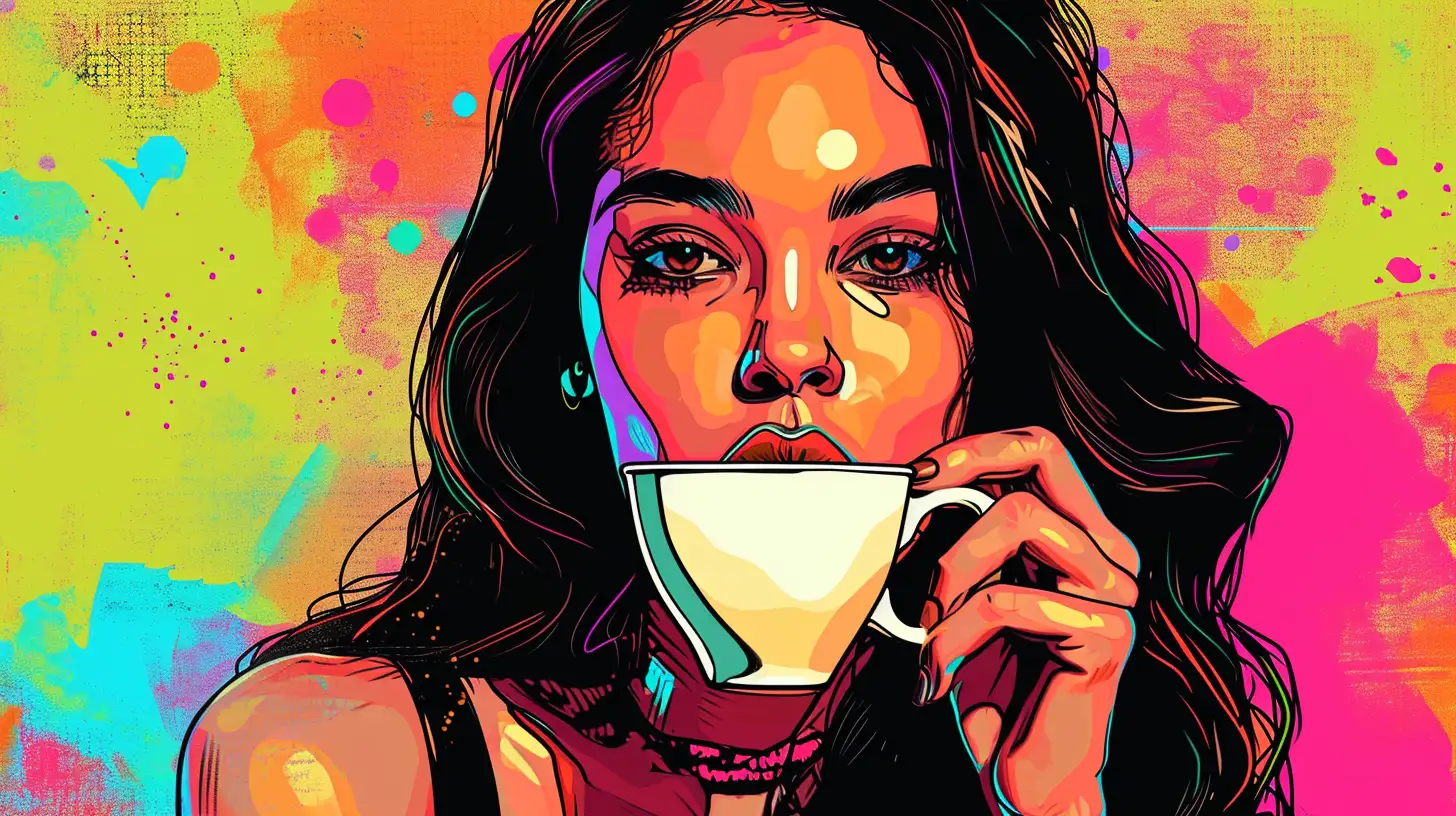 © History Oasis Latina Drinkin A Cup Of Coffee
