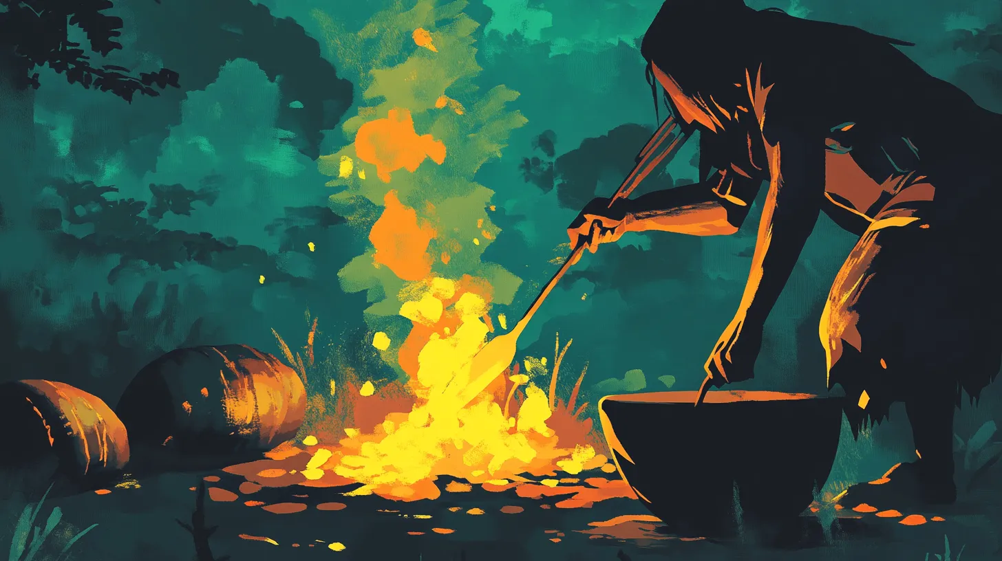 © History Oasis Cooking A Tuber Fire Prehistoric