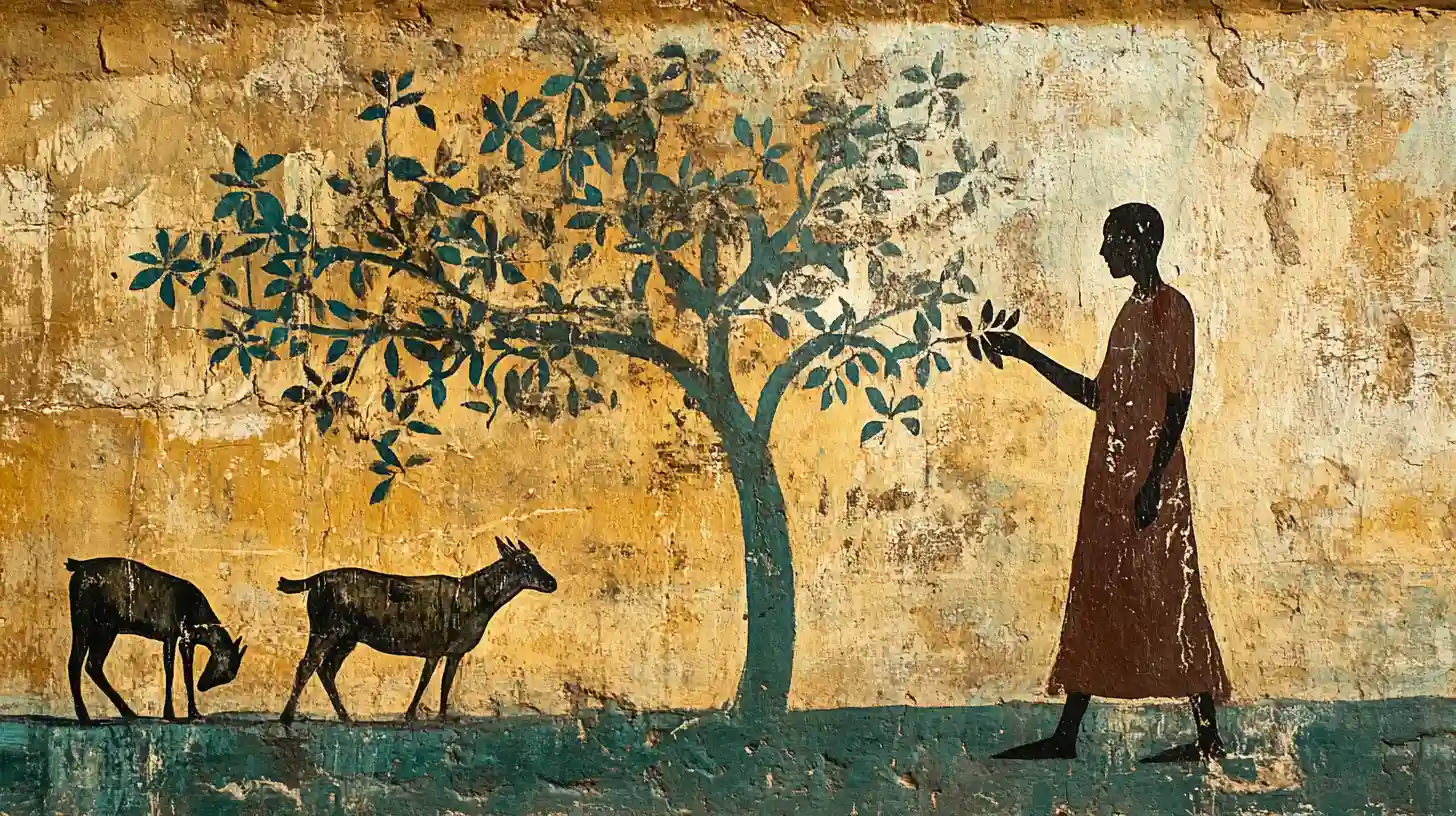 © History Oasis Ethiopian Goat Herder Picking Coffee Beans