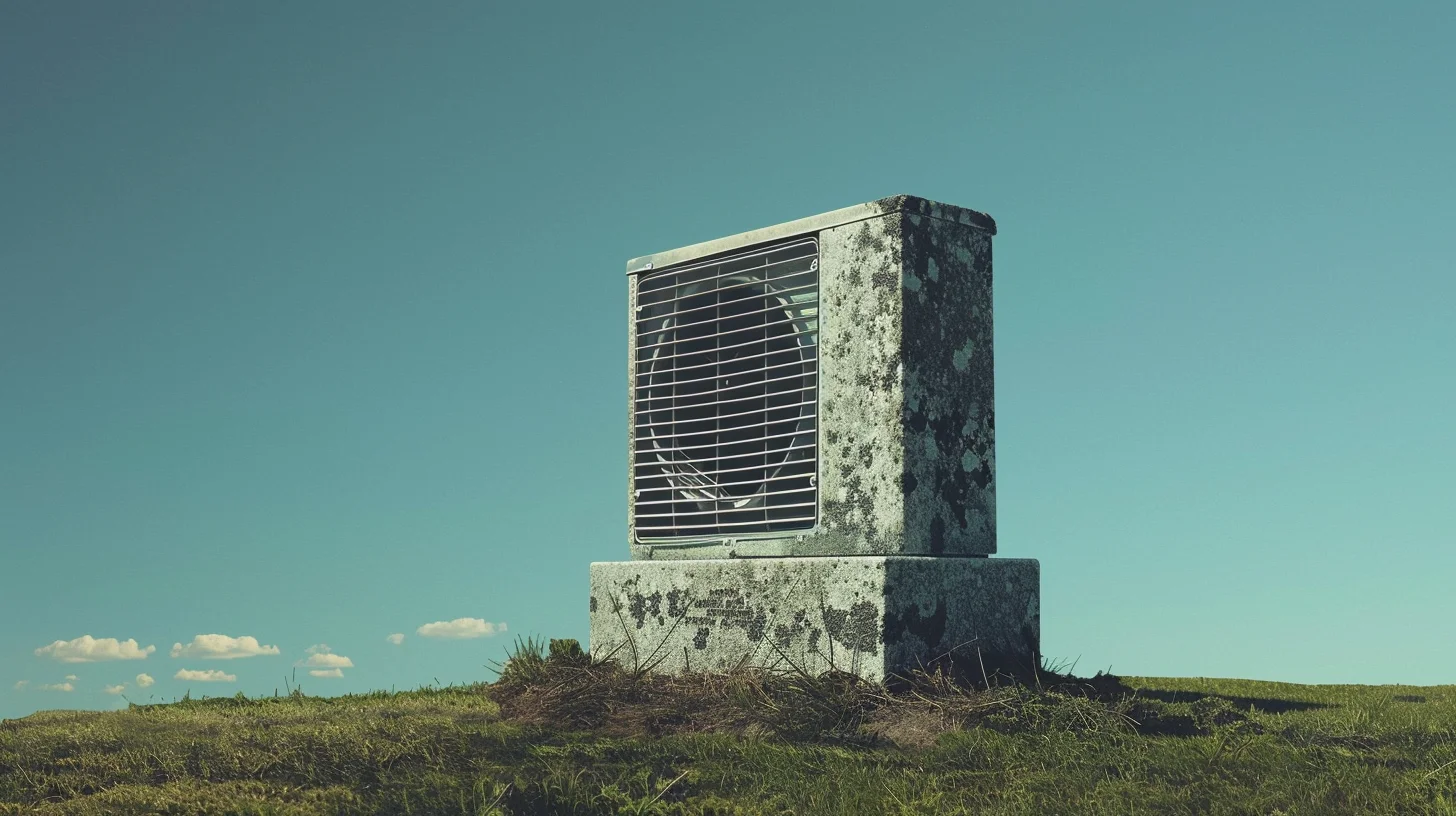Grave Stone In The Shape Of An Air Conditioning Unit