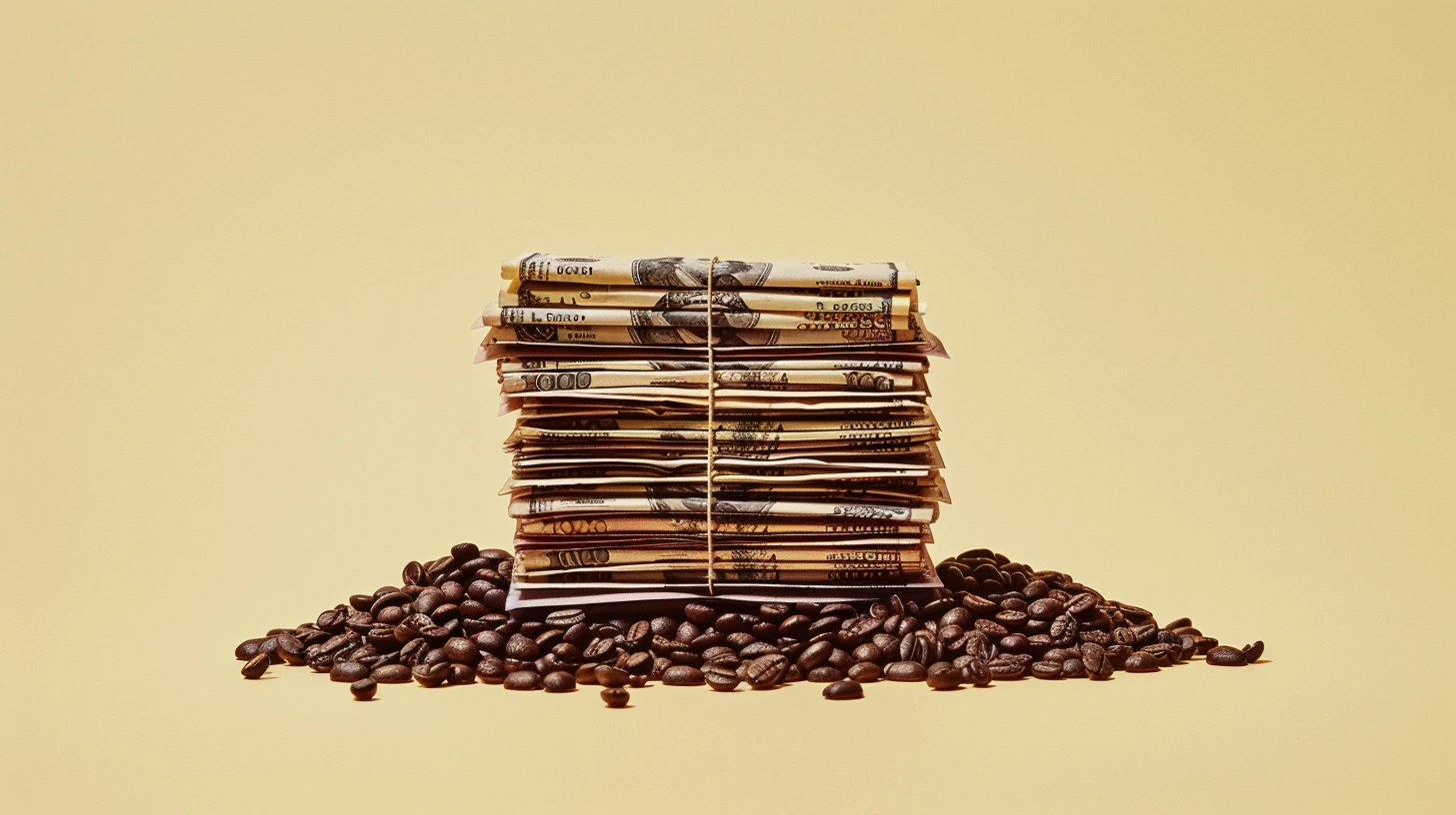 Stacks Of Cash Coffee Beans