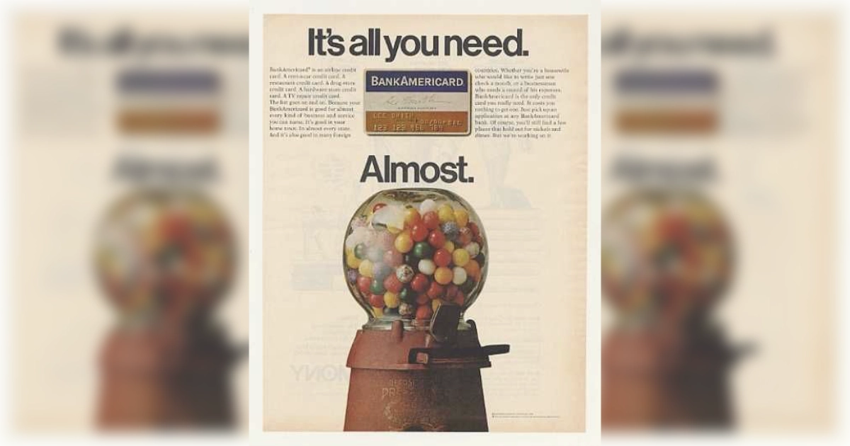 America Express Bankamericard Vintage Ad