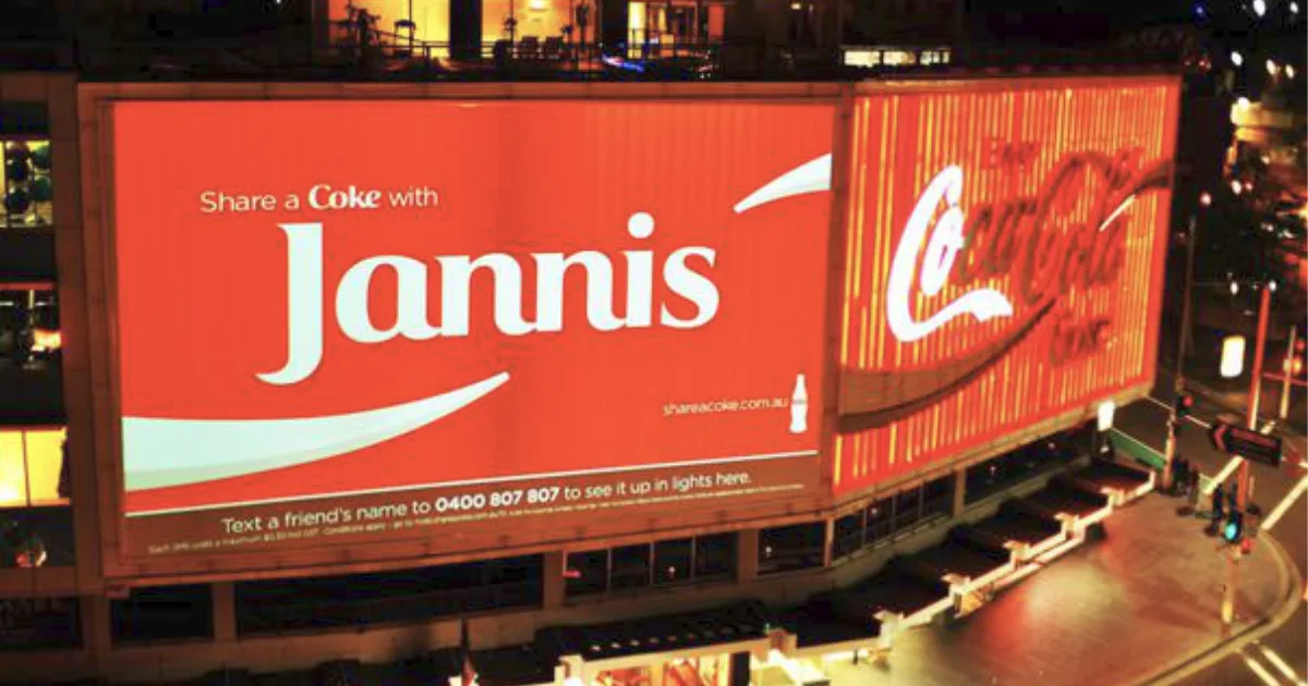 The Coca-Cola Company Share A Coke Billboard