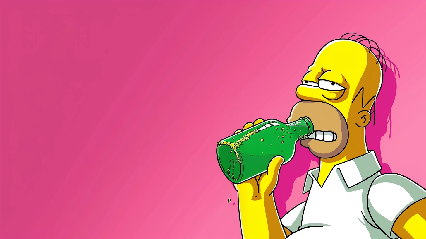 Homer Simpson Drinking Mello Yello