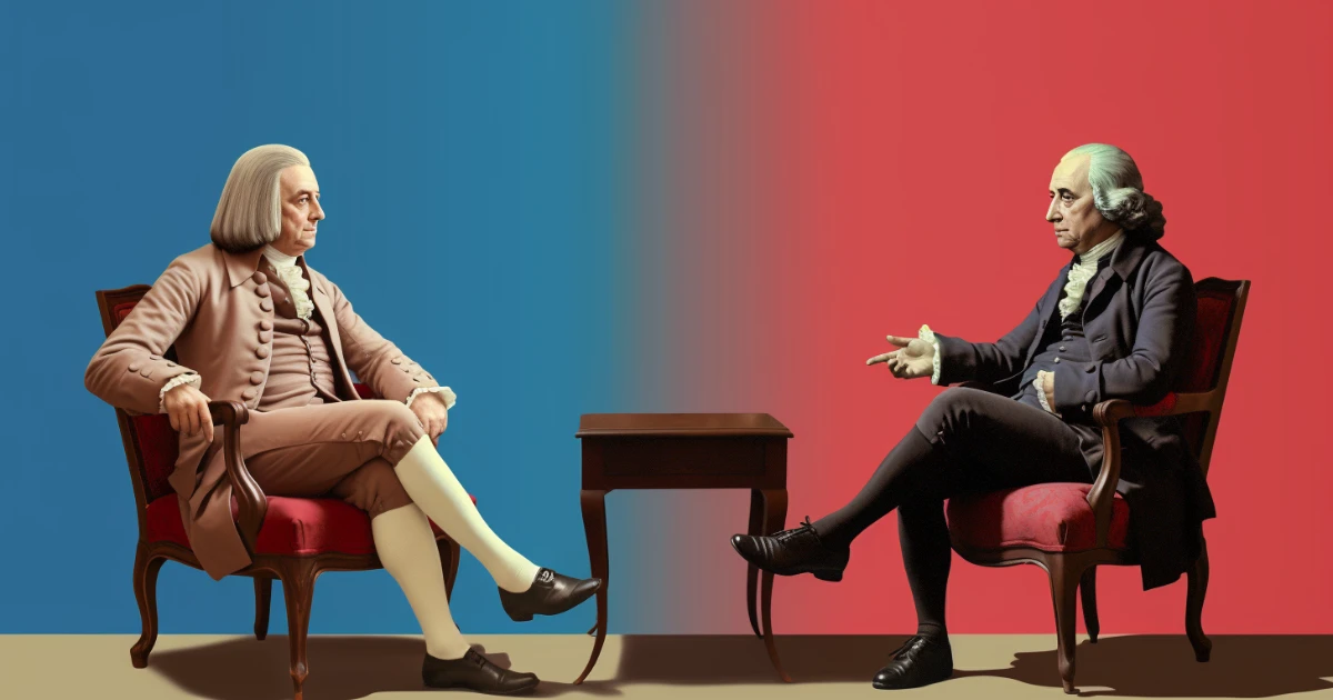 © History Oasis Benjamin Franklin And John Adams 20 Meeting
