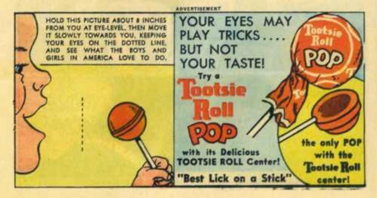 Toosie Roll Tootsie Pop Vintage Ad