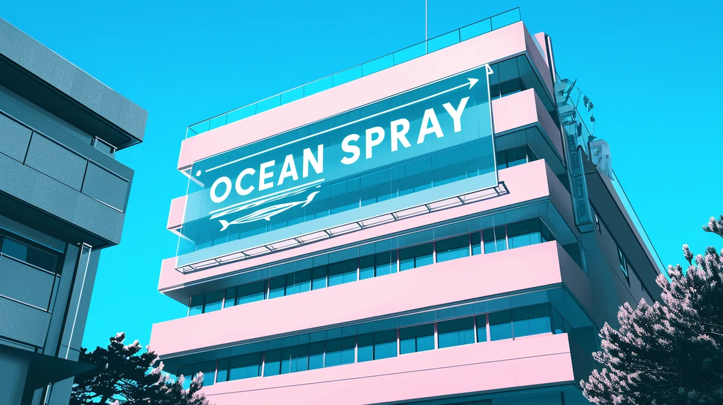 © History Oasis A Corporate Building That Says OCEAN SPRAY