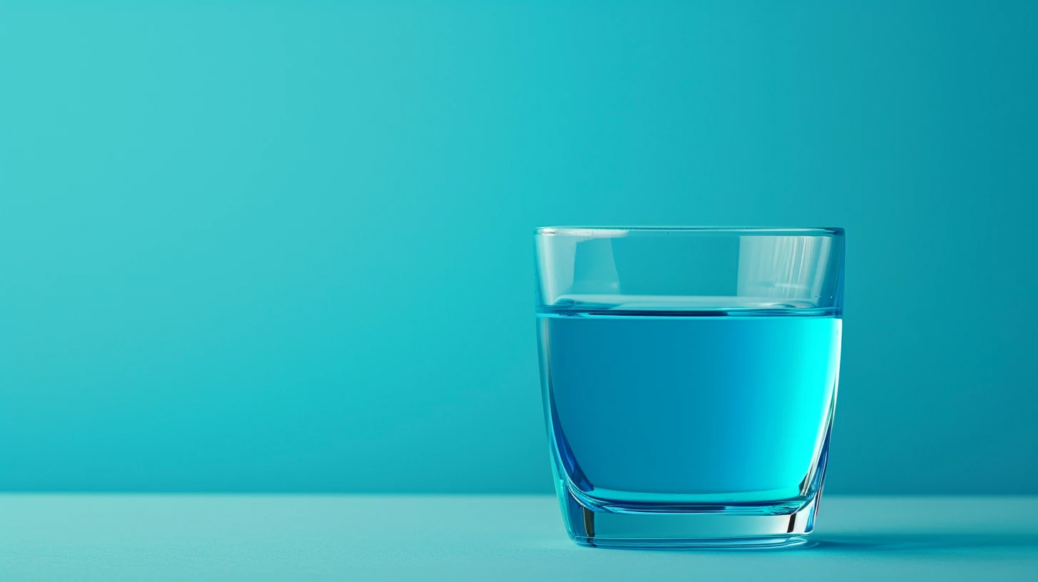 A Blue Liquid In A Glass Cup