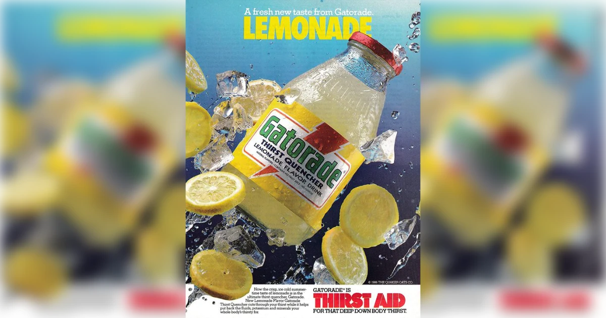 Gatorade Vintage Gatorade Ad 20 Lemonade