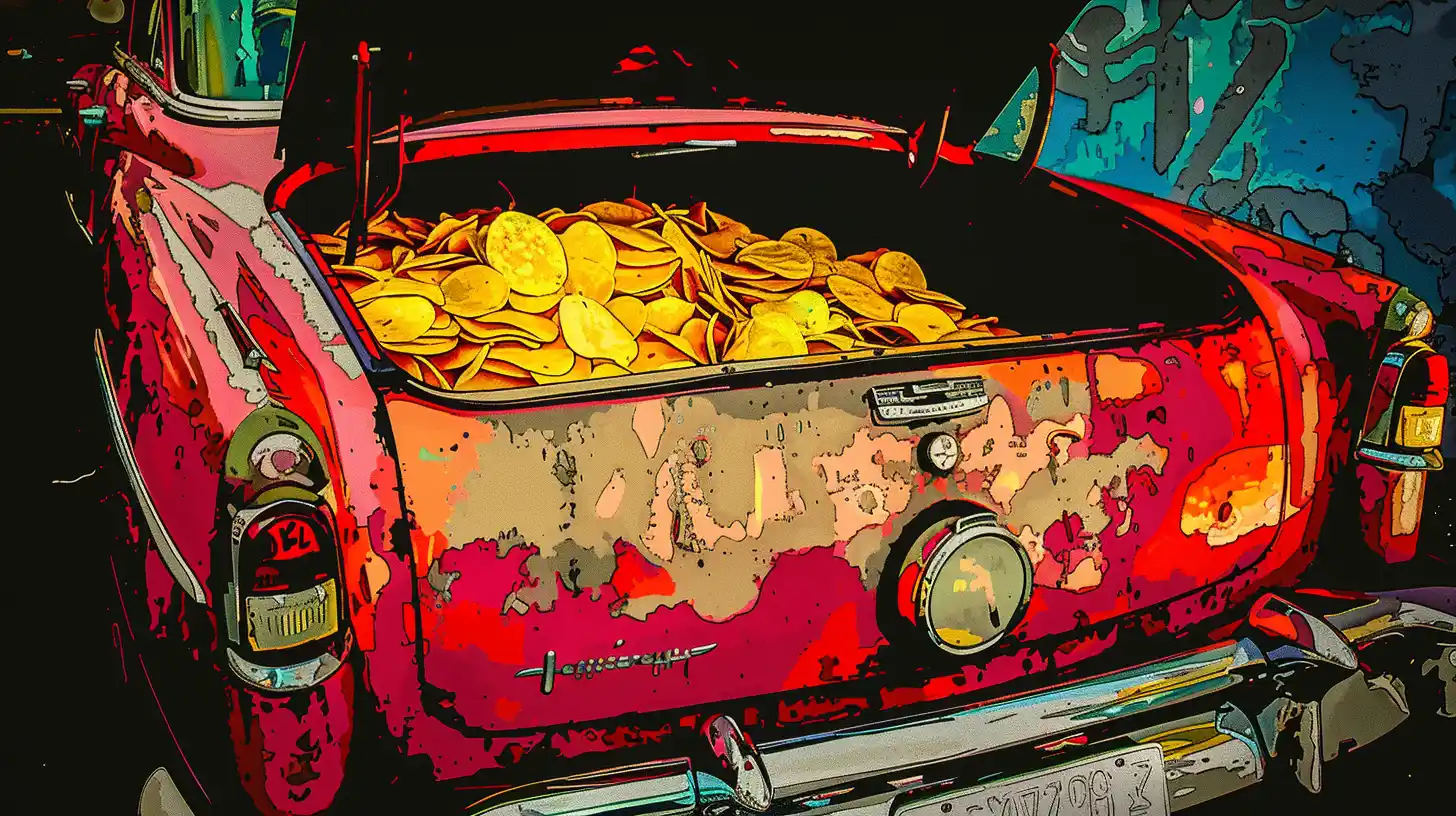 Lay 27s Potato Chips In The Back Of A 1930s Trunk