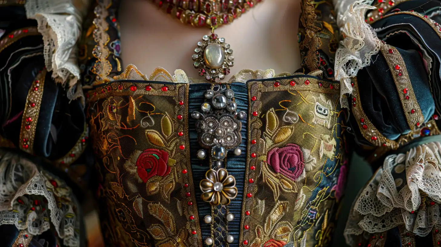 Clothing Featuring Embroidery Jewels 16th Century