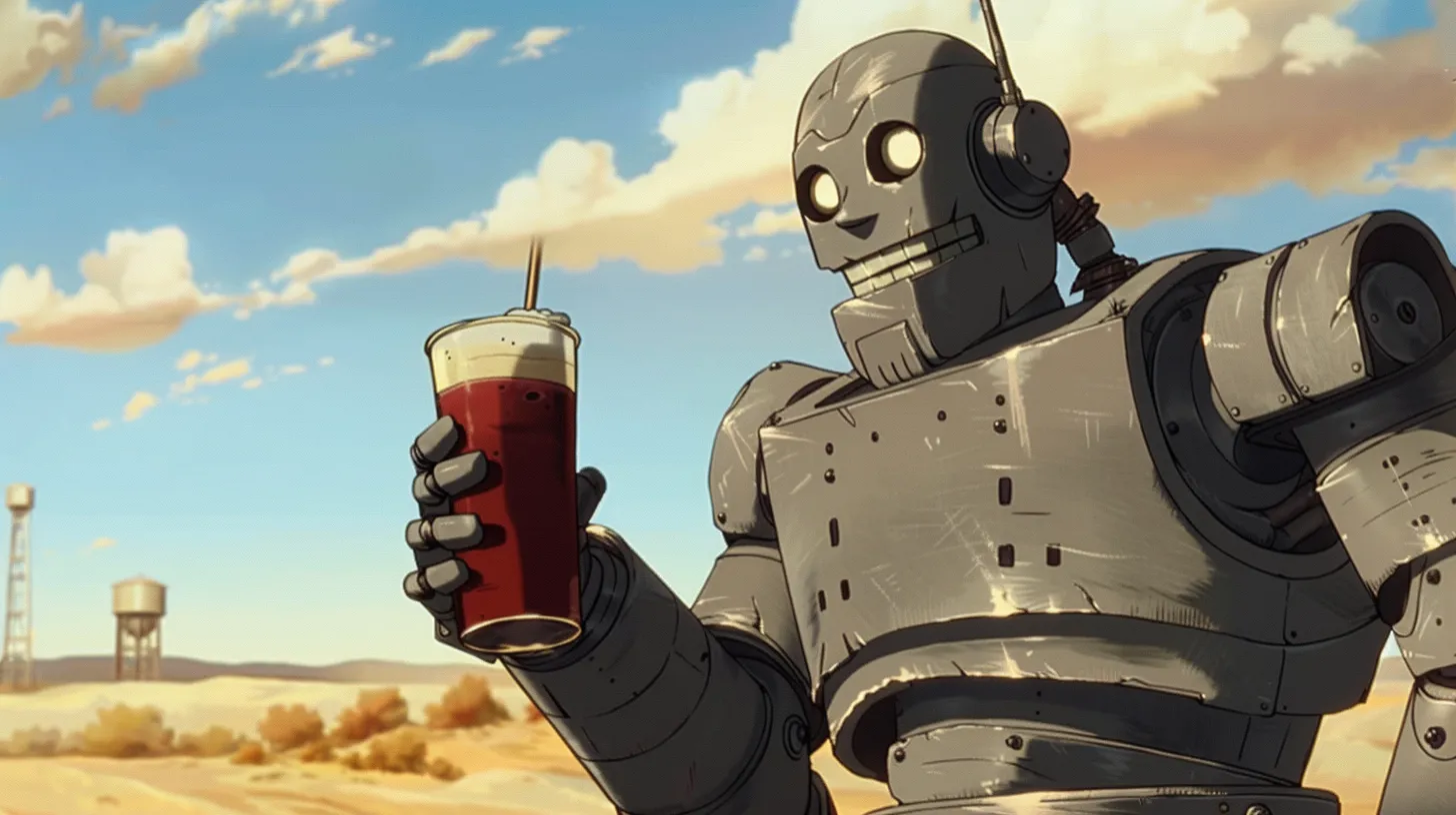 The Iron Giant Drinking A Root Beer Float