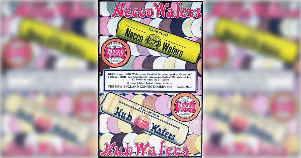 Necco Waffers Vintage Ad 2C Hub Waffers