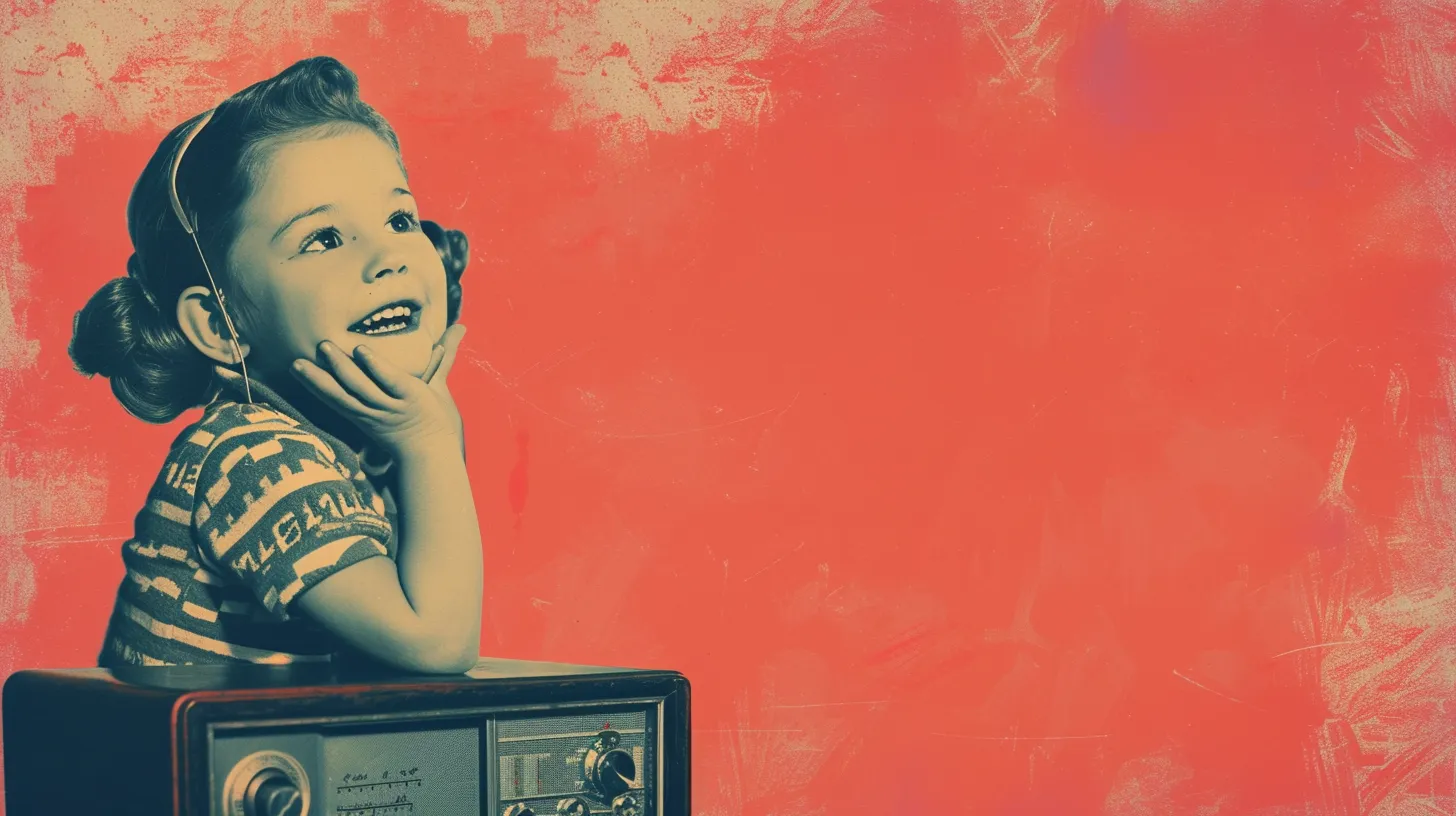 © History Oasis A Happy Little Girl Listening To The Radio