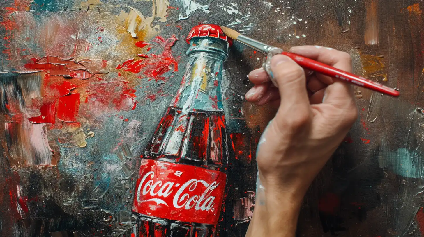 An Artist Painting A Coca Cola Bottle