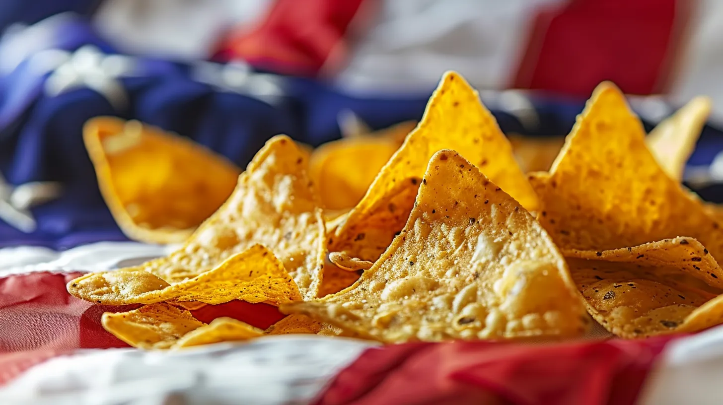 © History Oasis Tortilla Chips On An American Flag
