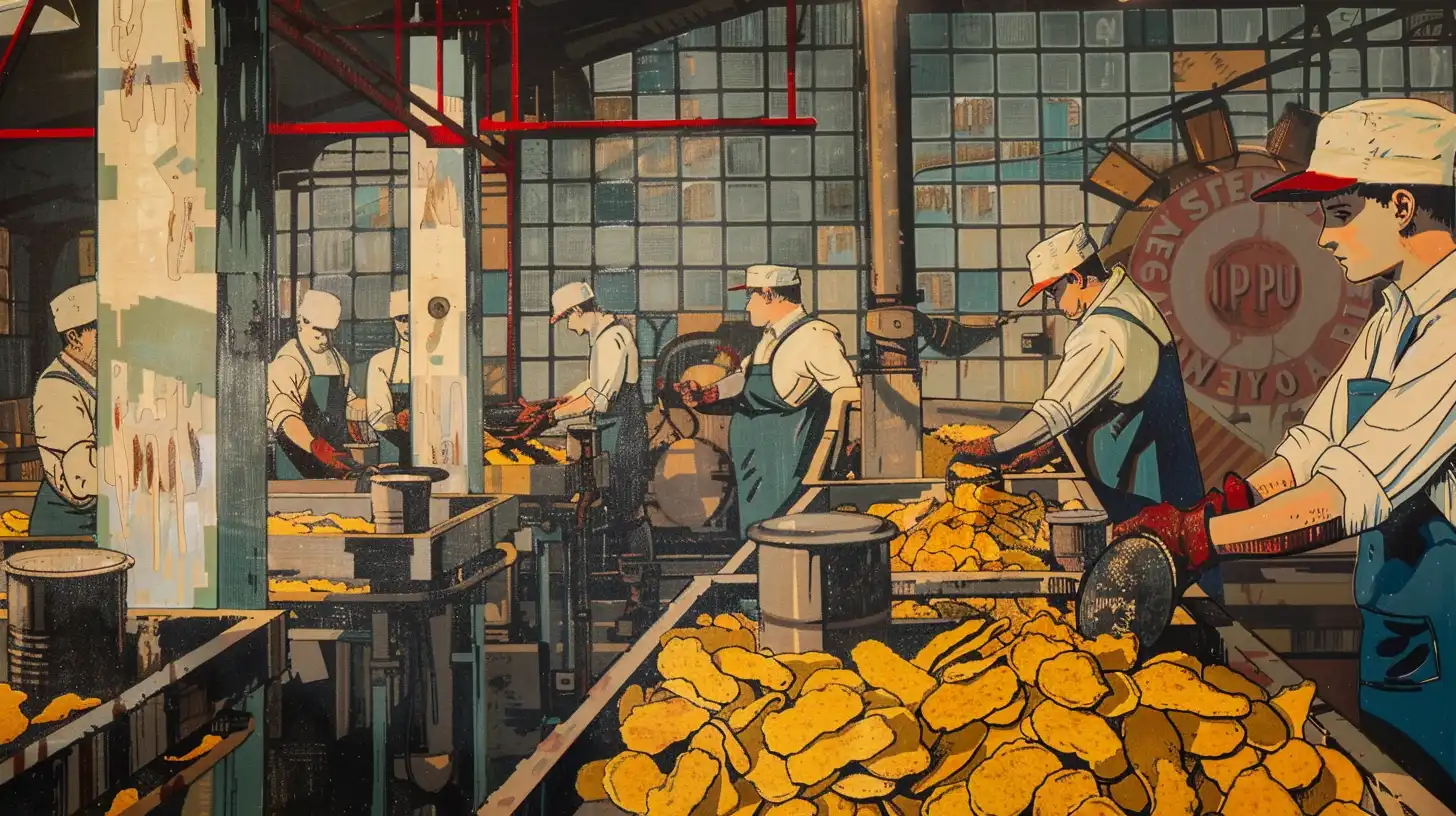 © History Oasis Workers In A Better Made Potato Chip Factory