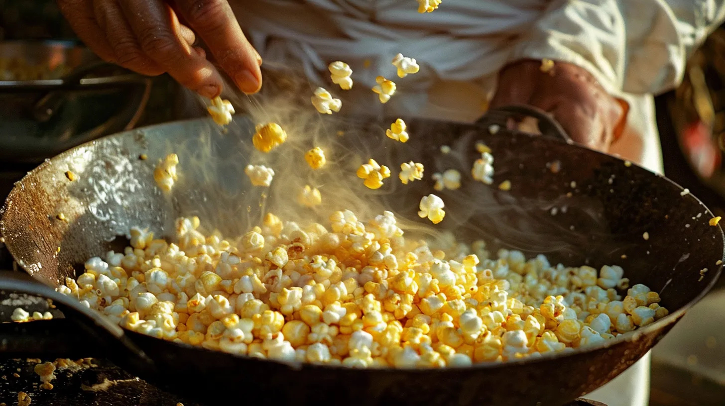 Making Porcorn On A Frying Pan 1800s