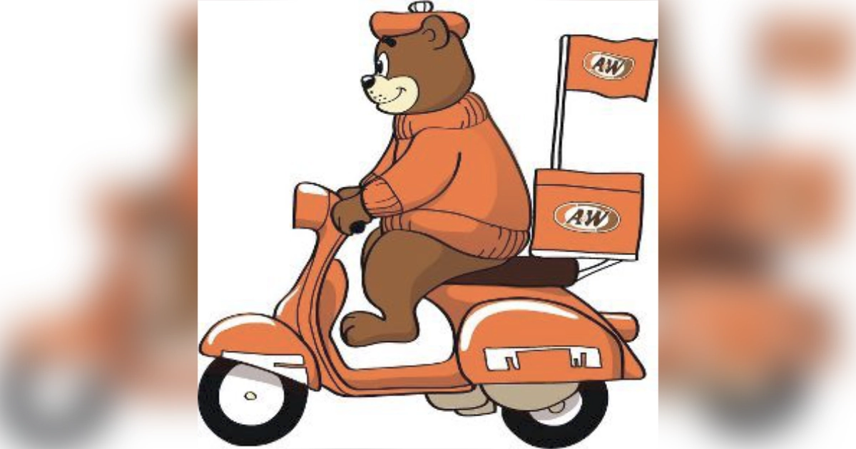 A&W Rooty The Bear On A Scooter