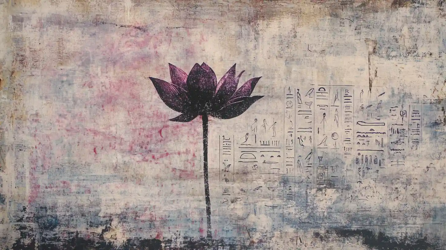 A Lotus Flower Egyptian Hieroglyphs