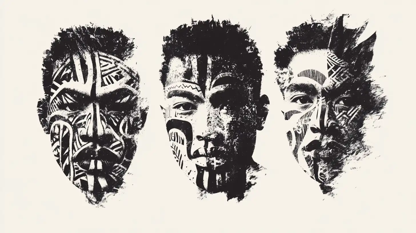 Tattooed Maori Heads