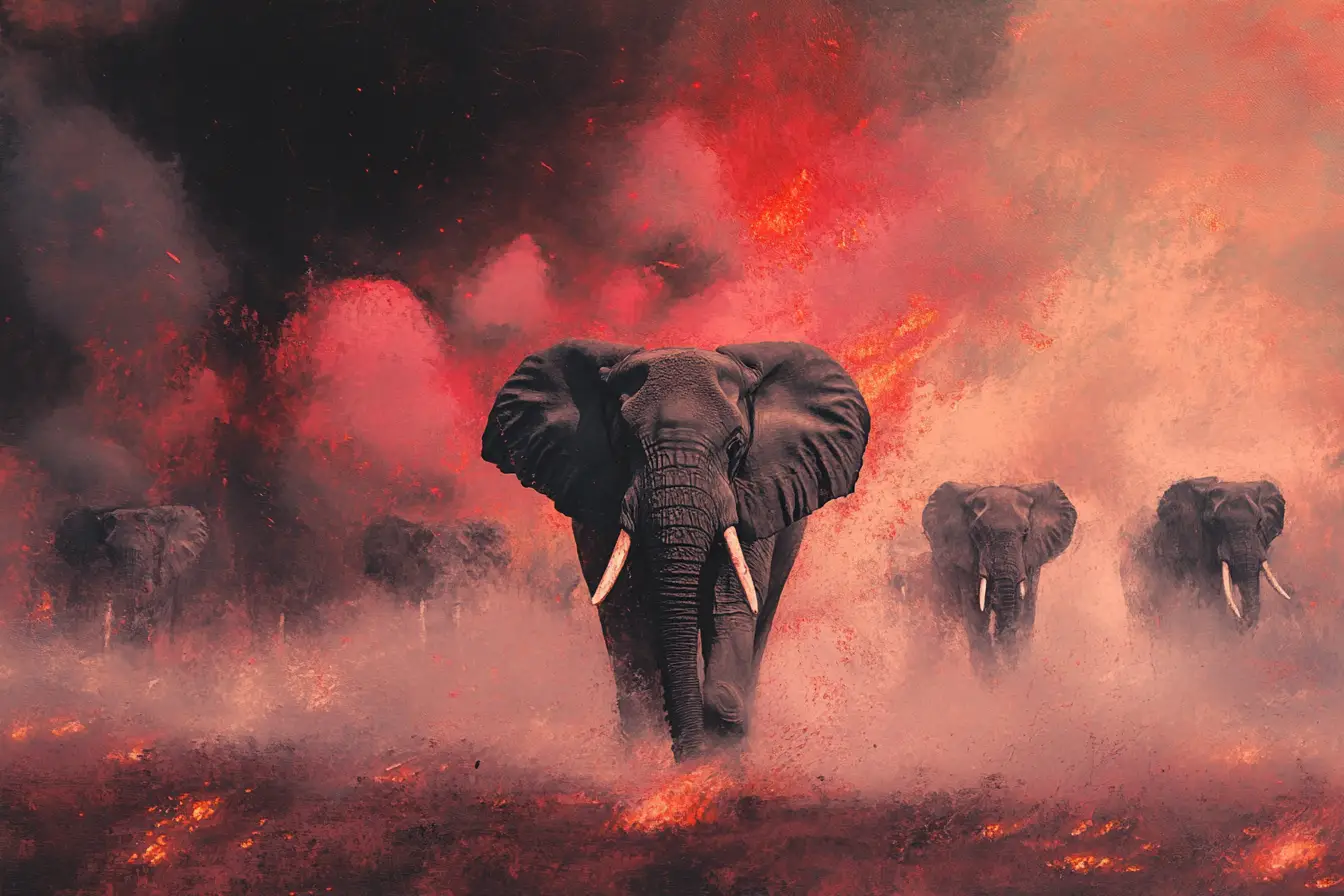 Ancient Battle In Africa Elephants