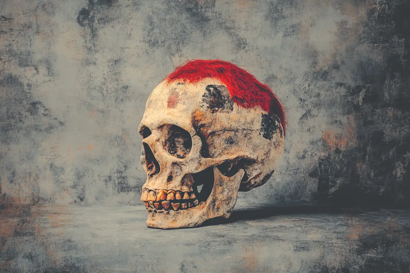 Skull Of A Neanderthal With Red Hair