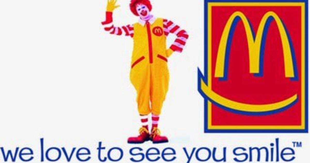 McDonald's We Love To See You Smile Mcdonald S Slogan