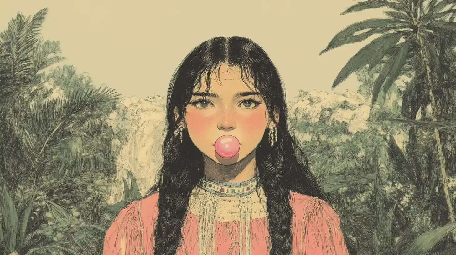 An Aztec woman chewing chicle / © History Oasis An Azetc Woman Chewing Chicle