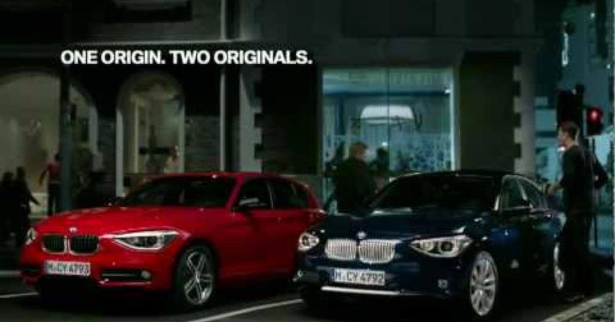 BMW One Origin. Two Originals Bmw Slogan