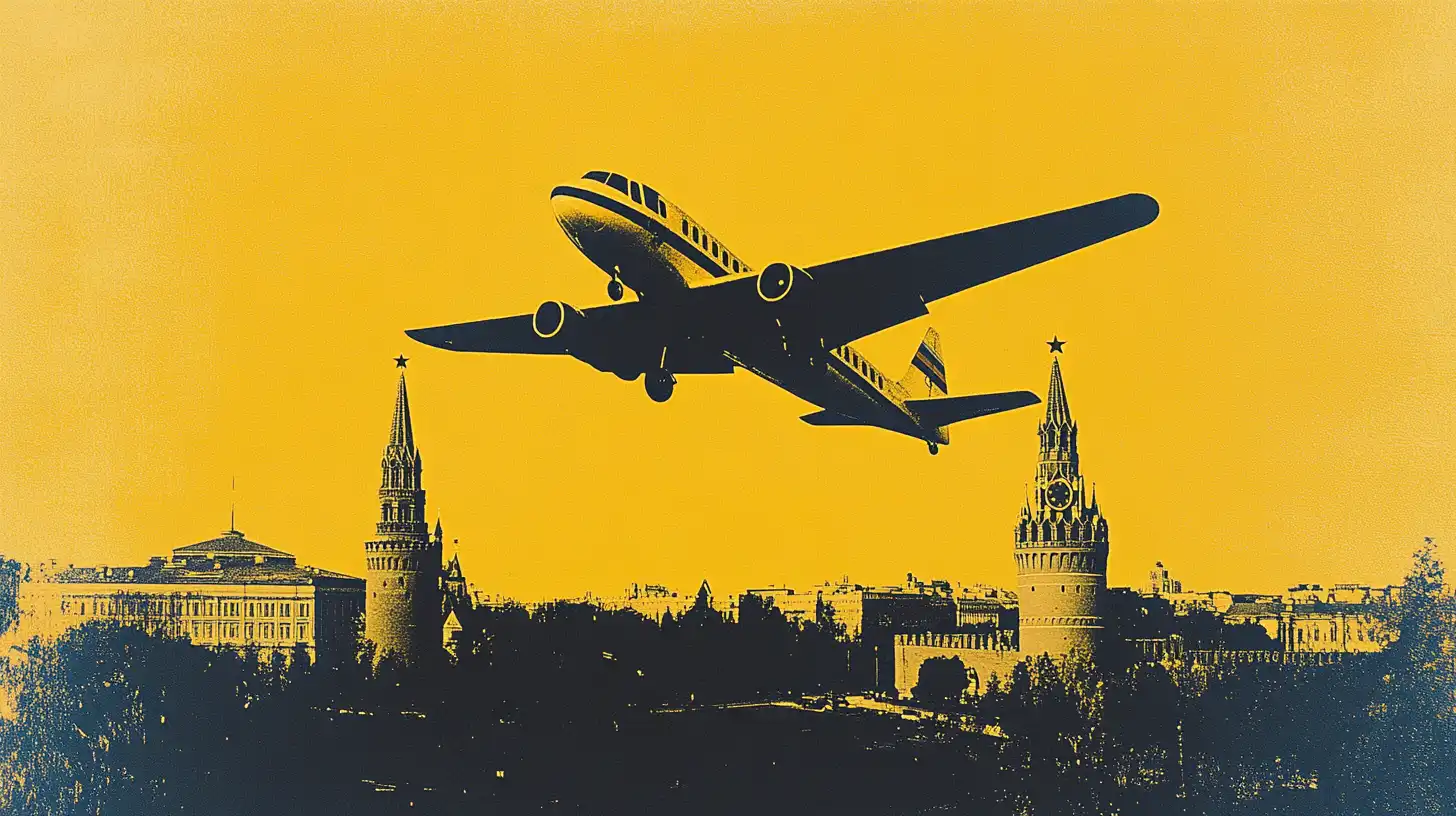 © History Oasis MAY 28 1987 TEEN LANDS PLANE IN RED SQUARE