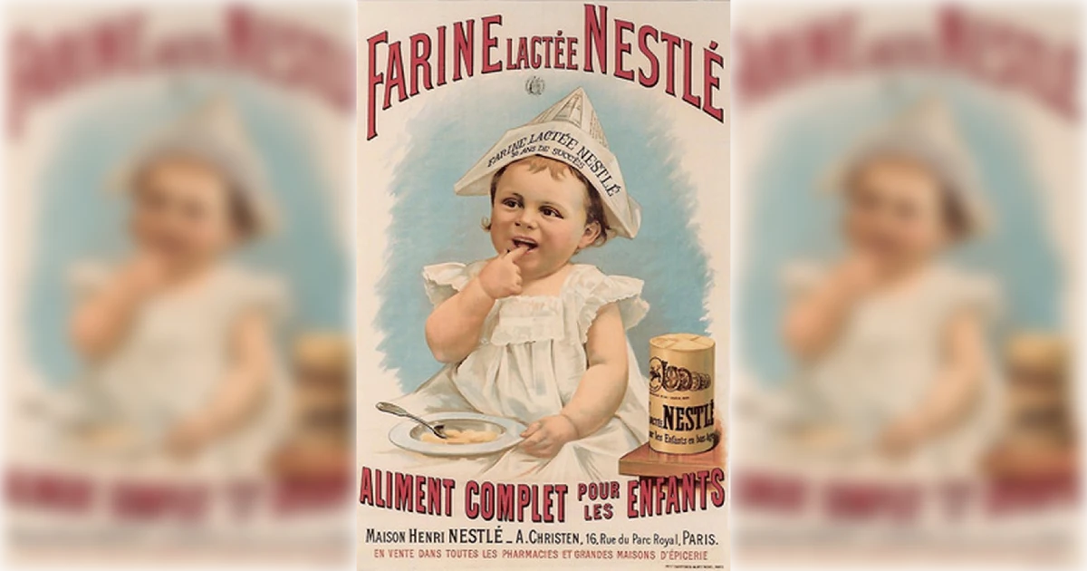 FARINE LACTE E Vintage Ad