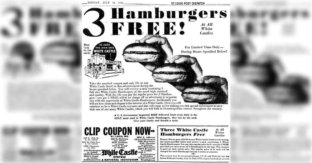 White Castle Vintage Ad