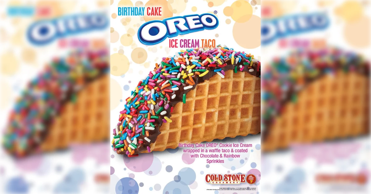 Birthday Cake OREO Cookie Ice Cream Taco