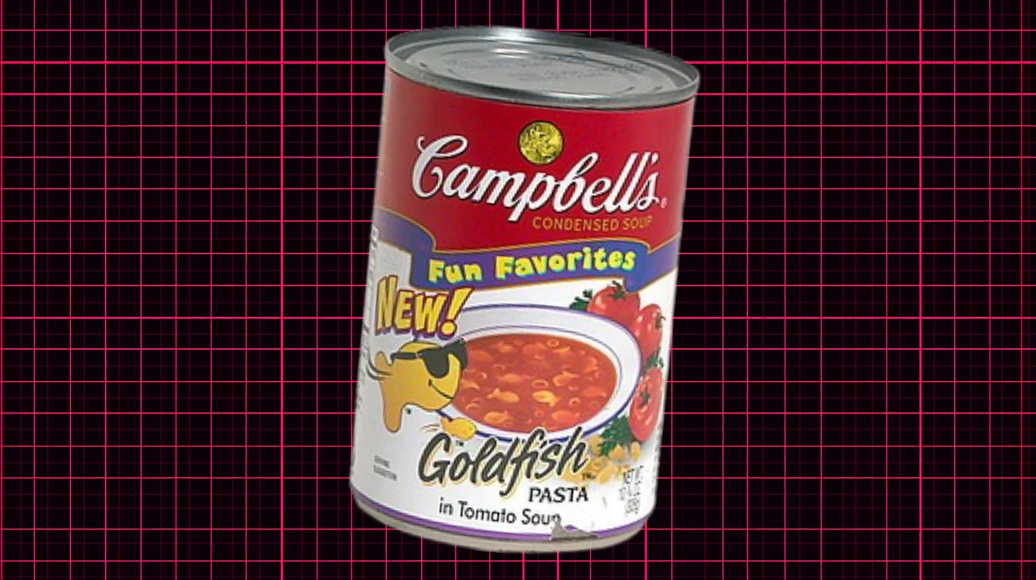 Goldfish Shaped Noodles In Tomato Soup